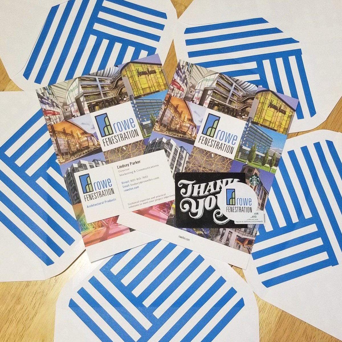 RoweFen's tweet photo. A little sneak peek at a couple of our thank you notes going out the door! We are so fortunate to have the opportunity to work with amazing partners, vendors, and professionals in our industry. #thankyou https://t.co/YQNz40ZsHU