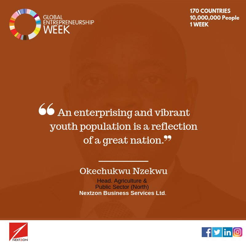 nextzonsme's tweet photo. Nigeria is the most populous country in Africa with one of the largest youth population in the world. We should invest more in our youth as we focus on building a great nation. ~ Okechukwu Nzekwu, Agriculture &amp; Public Sector (North).
#GEW2018NG #Youth #agriculture #investments https://t.co/YpCbzTaCfT