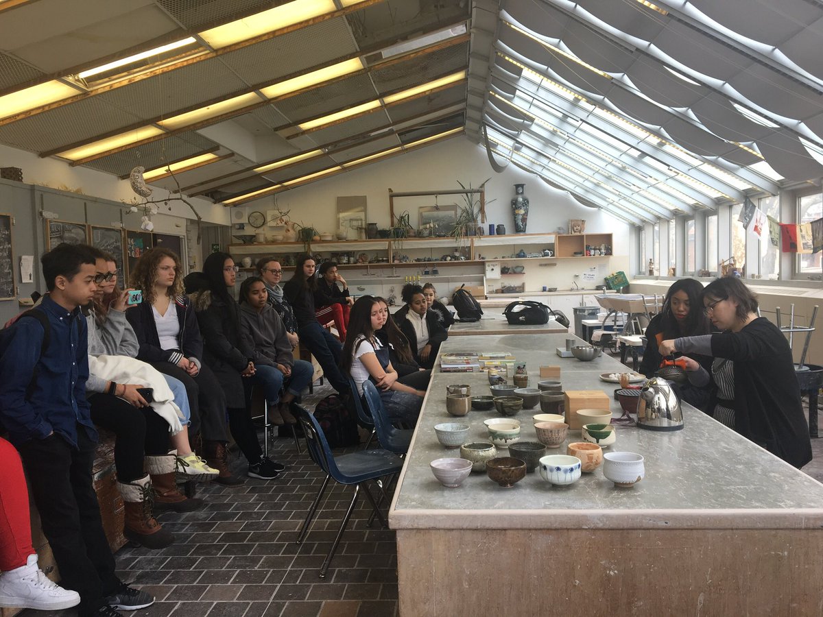 CentralTechArt's tweet photo. Secret tea time. Sorlie Maddox and Helen Hong at CTS. #japaneseteaceremony #pottery https://t.co/LtexE2NgvR