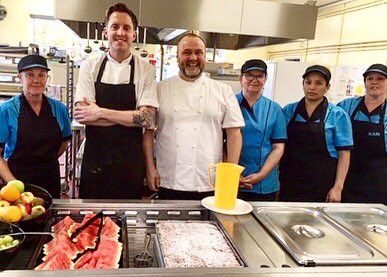 This week, we had the pleasure of welcoming @johnnywizz182, he spent a day in our kitchen with our Executive Chef <a href="/plshearing/">paul</a> as part of the <a href="/NSMW/">National School Meals Week</a> ‘host a school chef’ programme. Our Chef also spent some time in the kitchen of St Dunstan’s School in Surrey 🍽👨🏼‍🍳#NSMW18