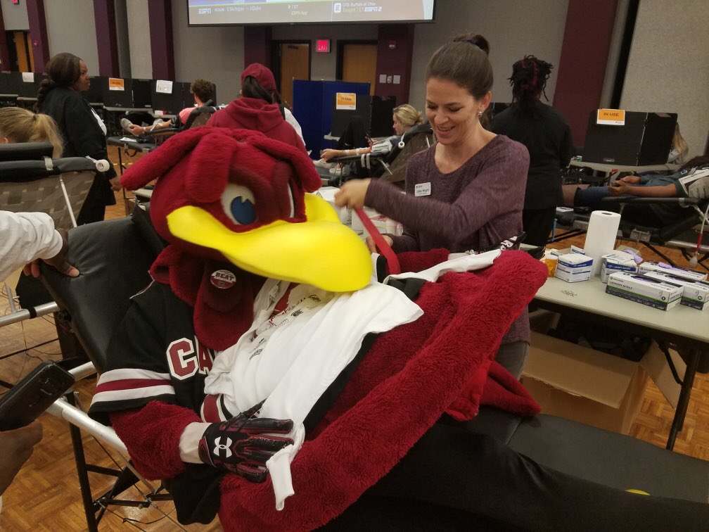 We LOVE seeing you guys come donate alongside Cocky!! If you missed him yesterday, be sure to drop by tomorrow between 1 and 2 PM to get your picture taken with our beloved mascot!!
#gamecocksgive #bleedgarnetandblack