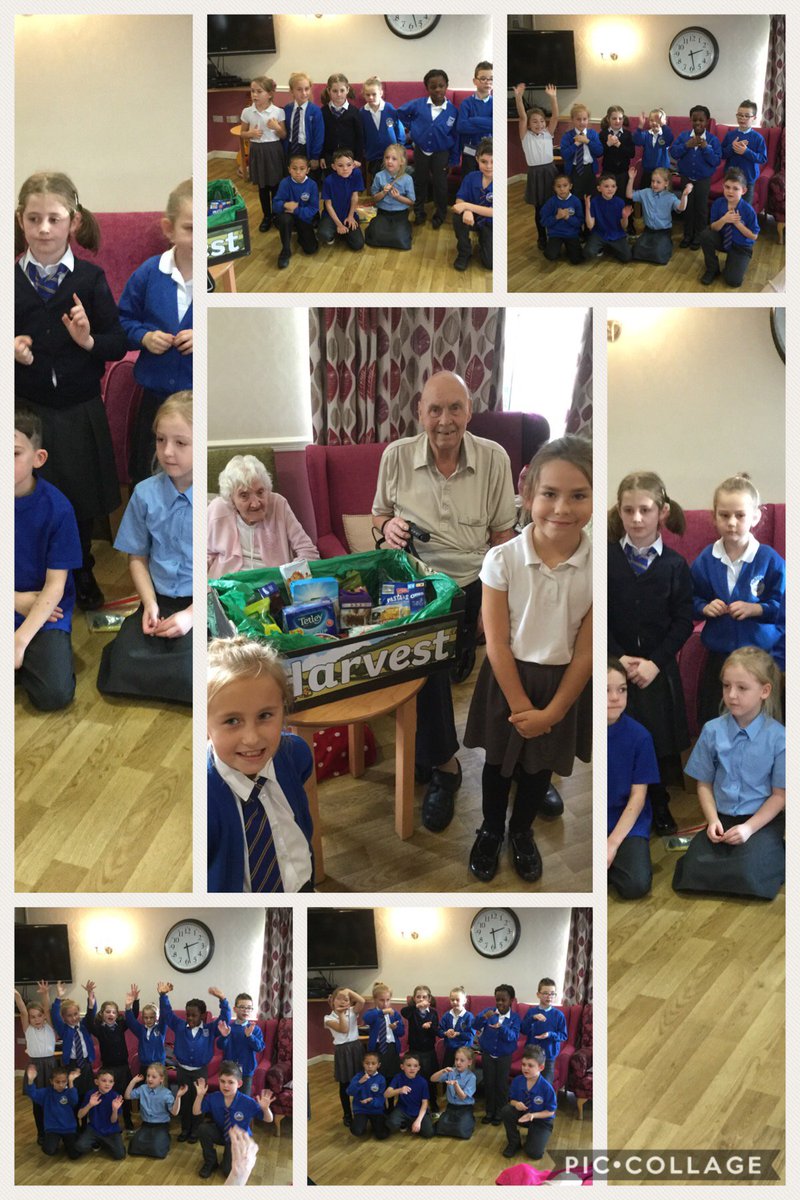 Y3Stars_Kings's tweet photo. Some Year 3 pupils visited Mulberry Care Home to donated harvest food and sing Harvest songs to the residents. Everyone had a great time and thank you to everyone who donated food!!!! @GlenbrookPrima1 https://t.co/IWqI5iFniu