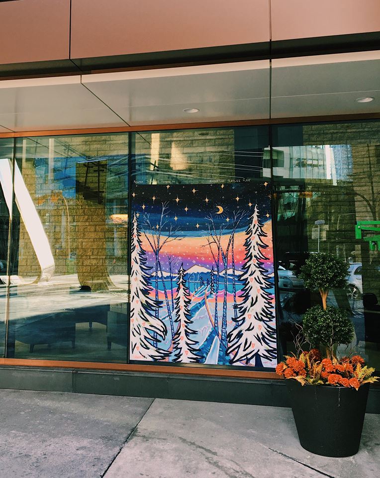 downtowncalgary's tweet photo. Just a few of the beautiful murals @budsofbuds  has put up in downtown Calgary as part of their #NorthernReflections project. Download the #Augle app to see them come to life with augmented reality! #iamdowntown https://t.co/l6IWJVutbw