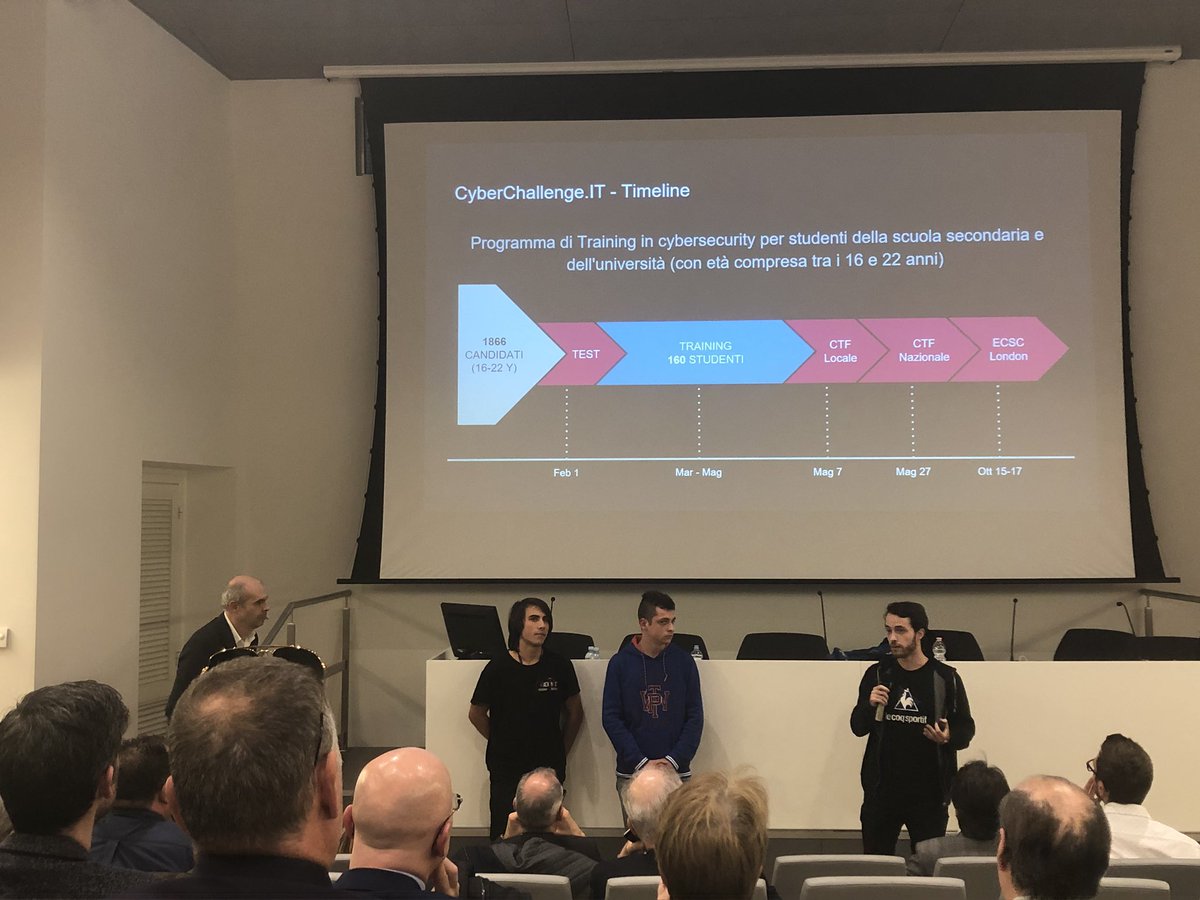 yarixsocial's tweet photo. #Cyberchallenge.it 2018, le menti più brillanti al servizio della sicurezza. Ne parla Lorenzo Veronese, studente di @CaFoscari, insieme ai giovanissimi Antonio Groza e Simone Brunello a #VarEvolution
@VarGroup https://t.co/qJW8C7Ub9q