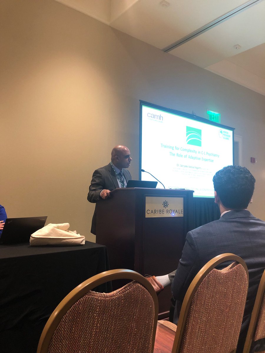 Talking about #adaptiveexpertise to inform training for complexity in #medicalpsychiatry care at #ACLP2018 - sharing seminal work by ⁦@MariaMylopoulos⁩ and role in #integratedcare training across the continuum ⁦<a href="/MedPsychNews/">MPA</a>⁩ ⁦<a href="/camhEdu/">CAMH Education</a>⁩