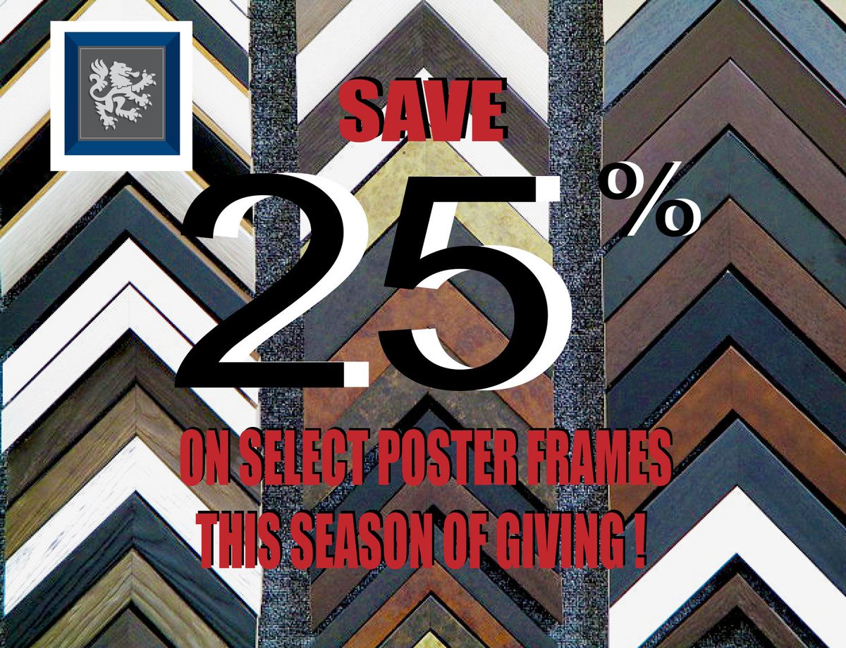 Save 25% on Select Poster Frames for this Season of Giving and Bring Art to Life.  3305 Lake Shore Blvd West in Long Branch <a href="/silverlionframe/">Silver Lion Framing</a> .
10 am to 7 pm - Mon-Sat.