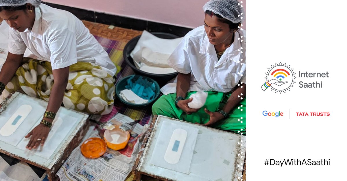 GoogleIndia's tweet photo. Met PadWoman yet? Aparna Bankar, an Internet Saathi from Chedgoan, Ahmednagar, used the internet to not only educate women about menstrual hygiene, but went on to create an affordable sanitary napkin for them. #DayWithASaathi https://t.co/YX5nrPUIB8
