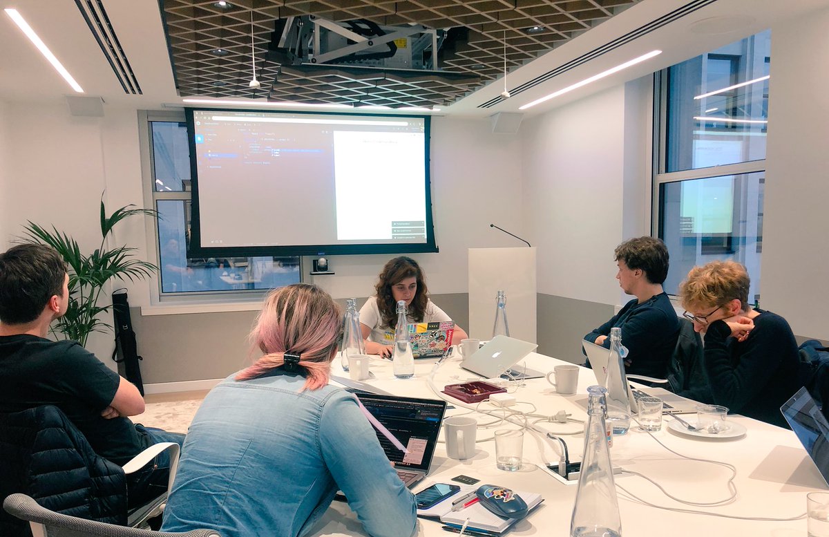 We have @NikkitaFTW here today leading a React workshop for @DSLconf. A mix of designers, developers and UXers learning to build components ✨ #DesignSystemsLondon