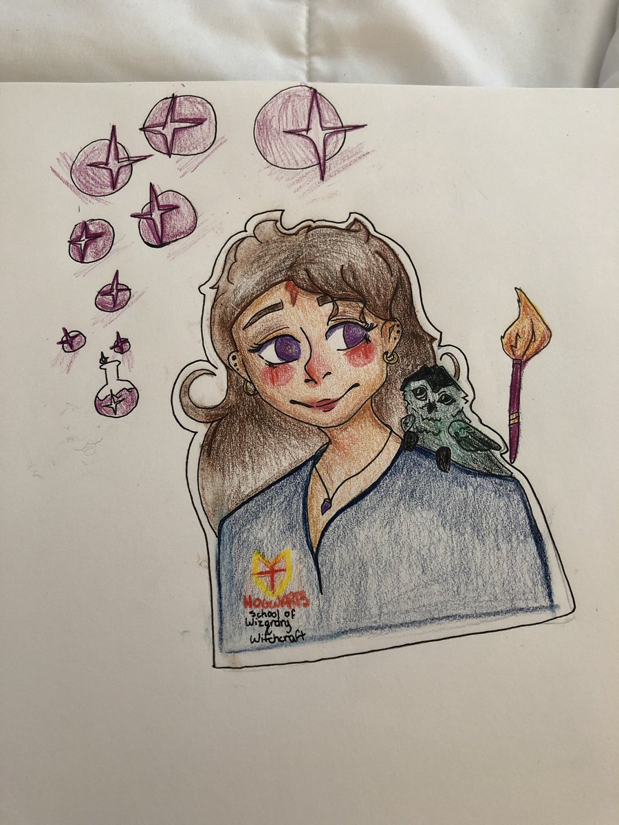 Ellie888123's tweet photo. I drew @JaidenAnimation as a witch from Hogwarts👏(Ari's her little owl :D) https://t.co/ANiKLpBWlj