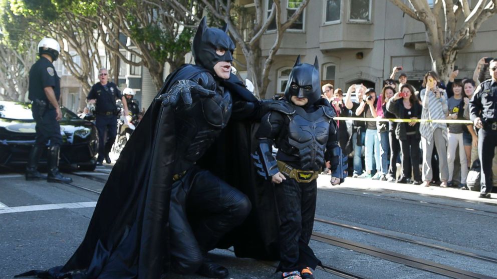 GMA's tweet photo. GO BATKID! The 5-year-old leukemia patient who captivated the world 5 years ago with his wish to be Batkid for a day is now a 10-year-old cancer survivor! https://t.co/sX0Ifx401W https://t.co/s2tzICNoNv