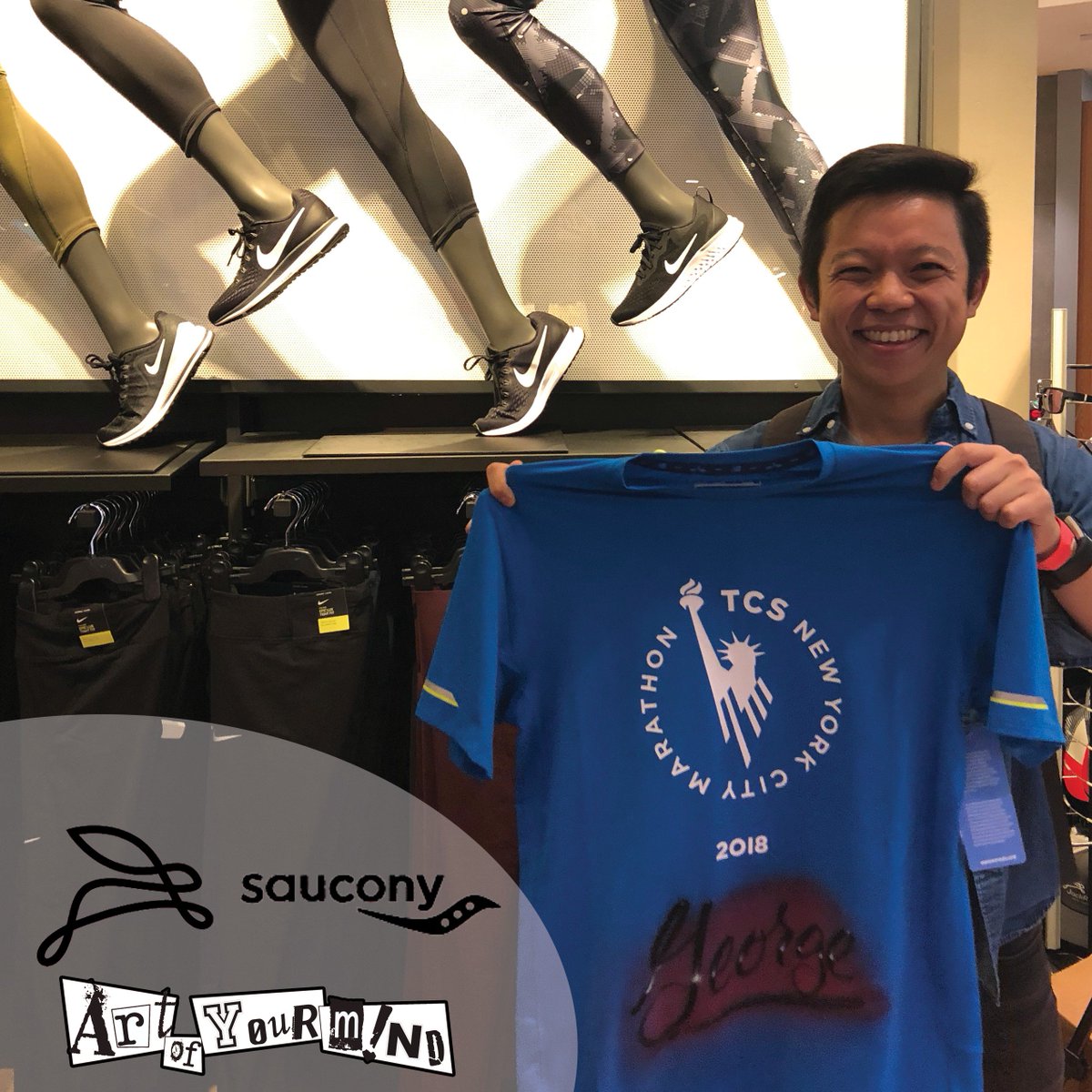 ArtOfUrMind's tweet photo. Race Day Ready @ @nyrunningco #saucony #jackrabbit #sauconyevent #jackrabbitevent #newyorkrunning #nyrunning #nyrunningco #customartwork #nycmarathon #newyorkmarathon #raceday #customtees #airbrushedtees #airbrushonsite #experientialevent #eventmarketing #specialpromotion https://t.co/fURTp5wDUn