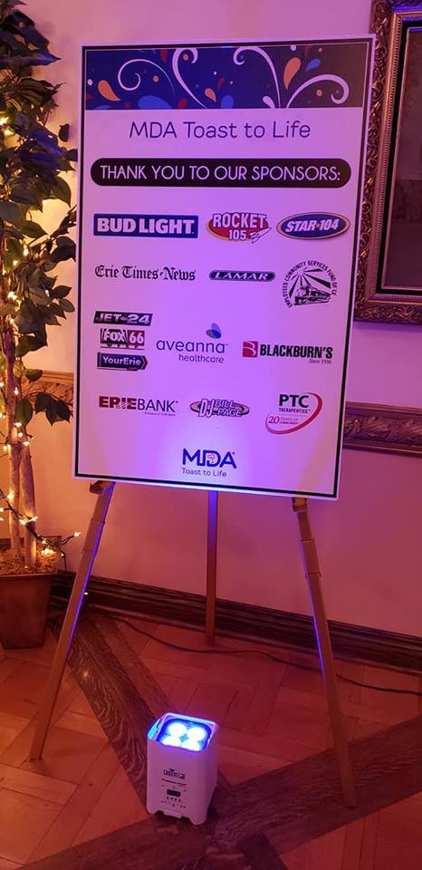 MDAPittsburgh's tweet photo. Last week we had our annual Toast to Life gala in Erie and it was a beautiful evening! We can't thank the Erie community enough for all of their love and support! It was a wonderful evening of hope and raising funds to help us provide services for our families! #ThrowbackThursday https://t.co/Tt7oqB8r36
