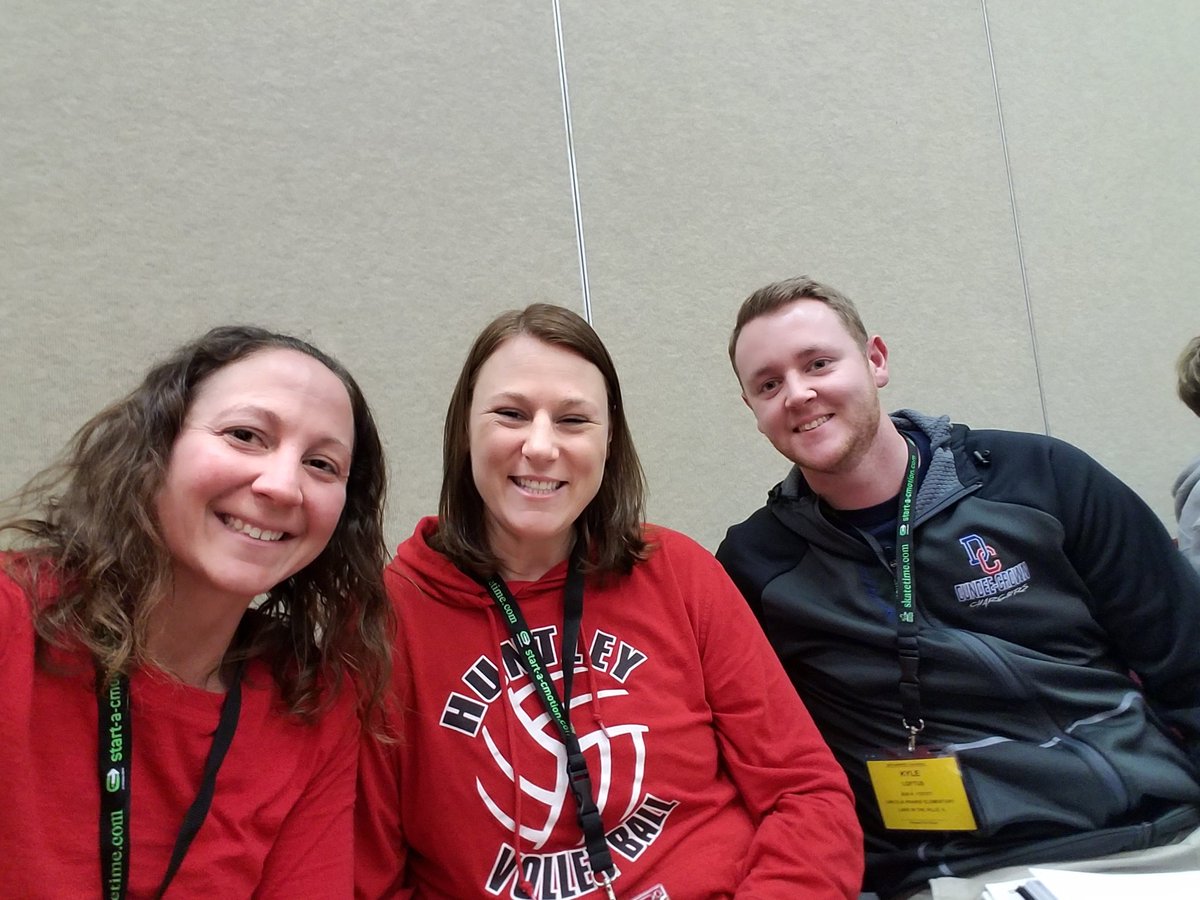 HHSKruser's tweet photo. #IAHPERD18 representing @HuntleyHS @HHSRedRaidersPE  and we got to run into Mr. Loftus (one if our former successful student teachers!) https://t.co/0MIWrCtt62