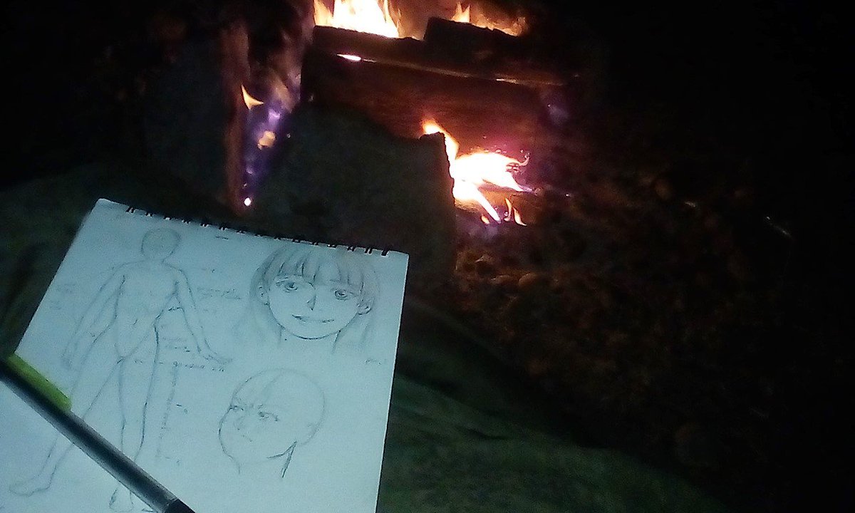 olegunches's tweet photo. Рисую в ночном пат��уле. Атмосферно 
#art #арт #рисунок #drawing #творчество #creative #аниме #anime #скетч #набросок #sketch #анимехудожник #animeartist #мангаарт #mangaart #мангака #mangaka #карандаш #pencil #рисунокарандашом #pencildrawing #уютно #костер #olegunches https://t.co/Vy6ebXlX9e