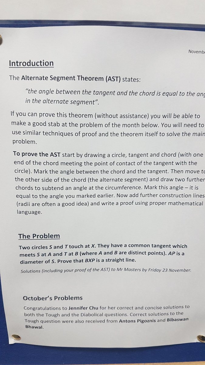 One week left to enter! See below for the 6th Form Problem of the Month...