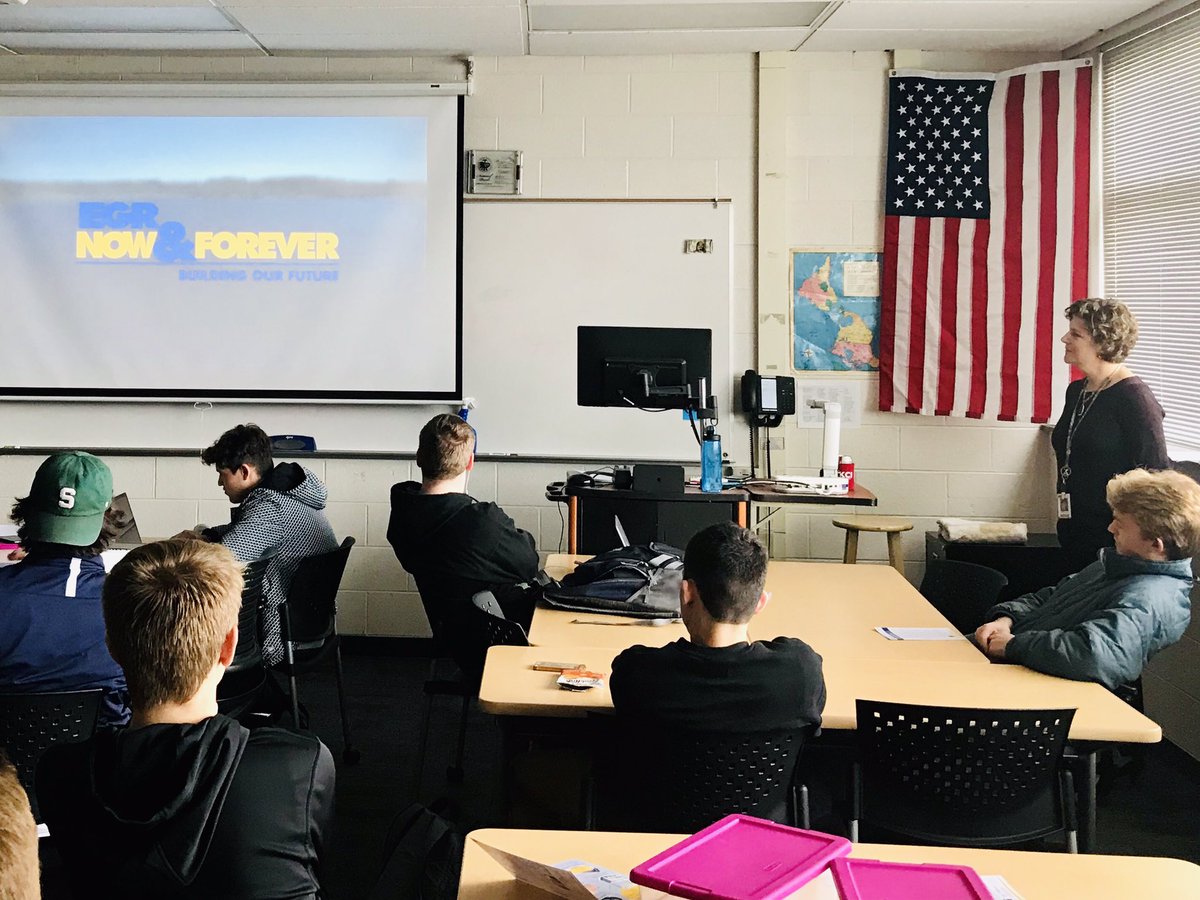 A big thank you to Amy Stuursma for coming to my Business Management class this morning to talk about non-profit organizations and the EGR Schools Foundation!