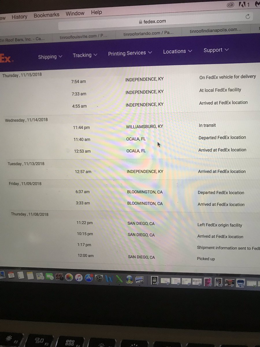 WDHMusic's tweet photo. @FedEx care to explain your logistics https://t.co/xC92SjX47m