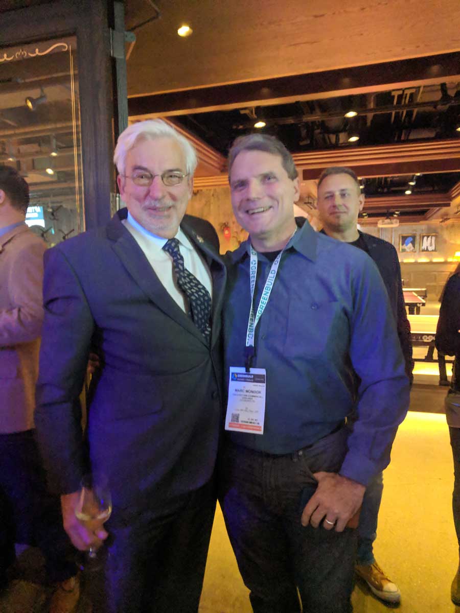 evolve's Marc Mondor with Barry Giles of <a href="/BREEAMUSA/">BREEAM USA</a> at #Greenbuild18 as BRE and <a href="/USGBC/">USGBC</a> announce new partnership to raise sustainability standards   bregroup.com/press-releases…