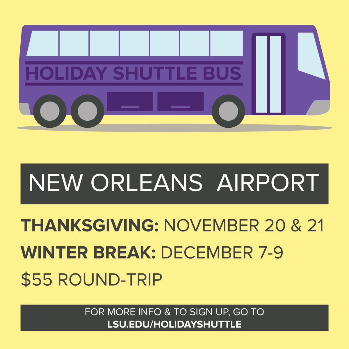 LSUResLife's tweet image. Do you need a ride to the airport next week?lsu.edu/parking/resour…