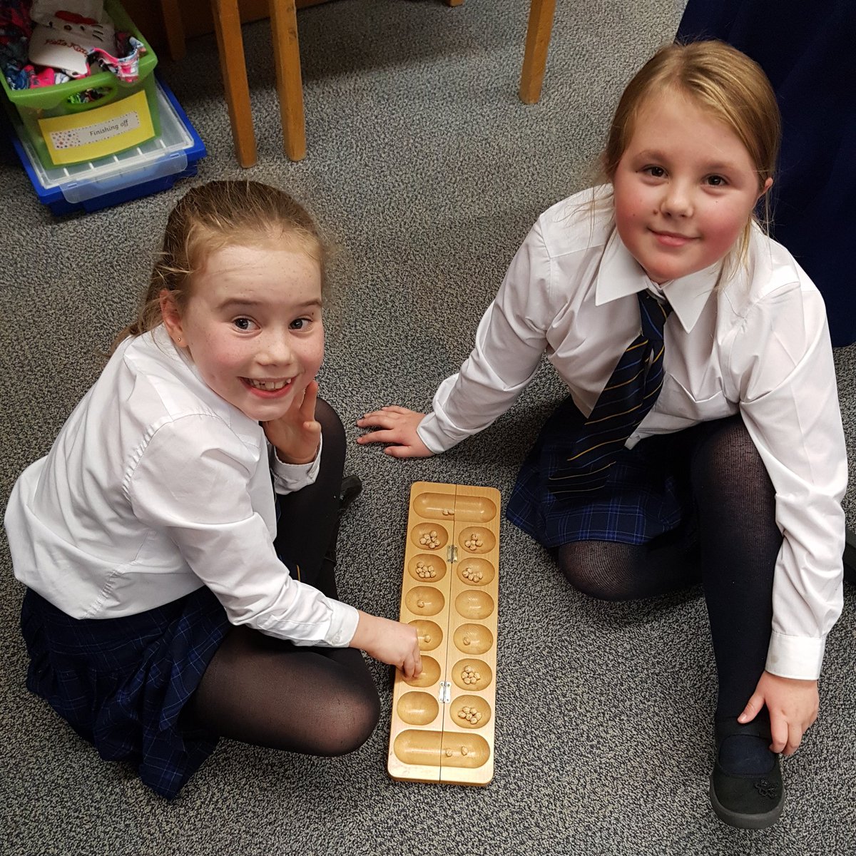 Pitsford_School's tweet photo. It was J4's turn to have a VIP visitor today. Cleopatra (and her mummy!) came to host workshops on Ancient Egypt, which were brought to life with authentic artefacts, games & re-enactments. #History #handsINlearning #handsonlearning https://t.co/F5SqzhzkIm https://t.co/1wedy8hn88