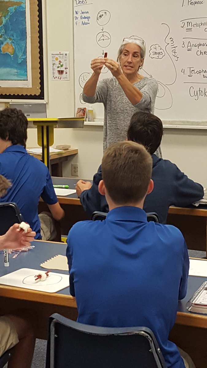 SCSHeadofSchool's tweet photo. Mrs. White had a great lesson today on DNA and Chromosomes!  The students enjoyed the hands on learning and the props! https://t.co/Lk7qIcelUV