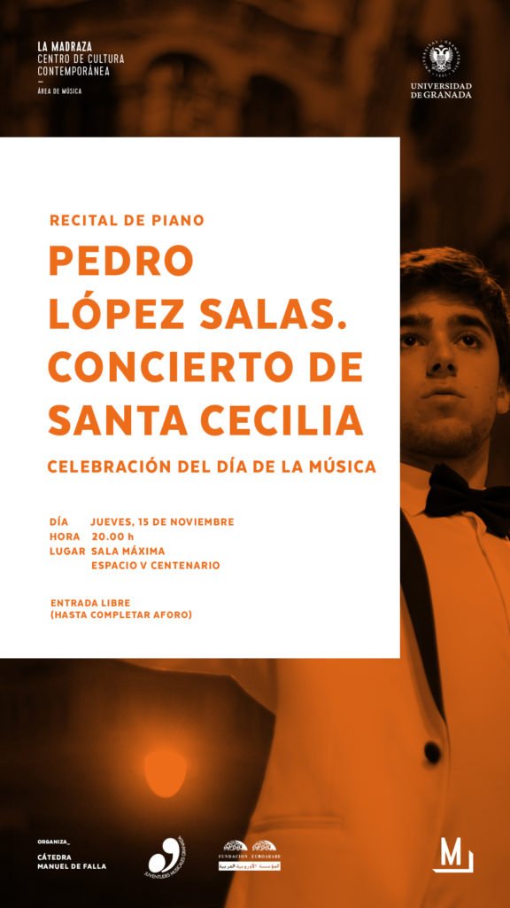 Con motivo de la Celebración del #DíaDeLaMúsica, Recital de #Piano con <a href="/PedroLopezSalas/">Pedro López  Salas</a> . Hoy, a las 20:00 horas, en el Espacio V Centenario. ow.ly/EI4Q50jHaqU <a href="/musicaugr/">HCCM UGR</a> @OUGR <a href="/CanalUGR/">Universidad Granada</a> <a href="/UGRdivulga/">UGRdivulga</a>