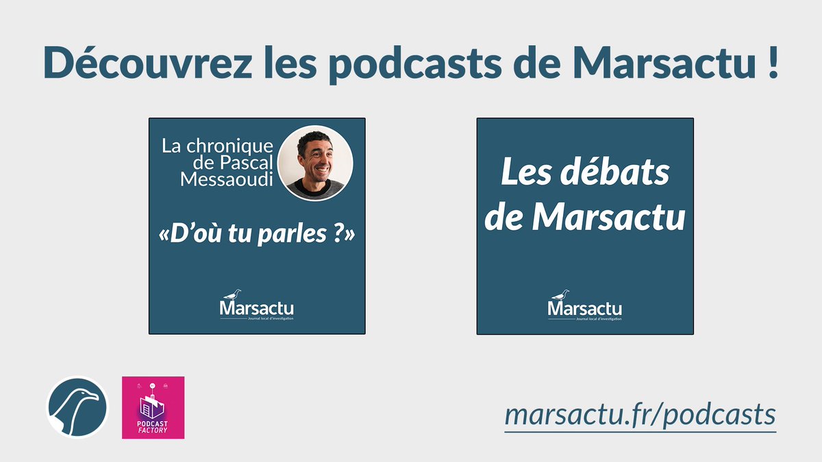 Marsactu's tweet image. En collaboration avec la @Podcast_Factory , Marsactu investit le terrain des podcasts et vous propose deux programmes disponibles immédiatement et gratuitement !
marsactu.fr/podcasts