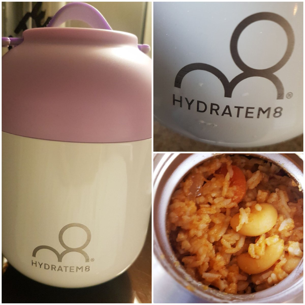 6milesup's tweet photo. If you ever need to take your own *hot* food on a flight then I totally recommend Hydratem8 food pots. Make sure there's no liquid so you'll have no issues at security π I took my curry mixed with rice - biryani style! It was still steaming hot 5hrs later π #vegan #flyingtip https://t.co/XN3kFESad6