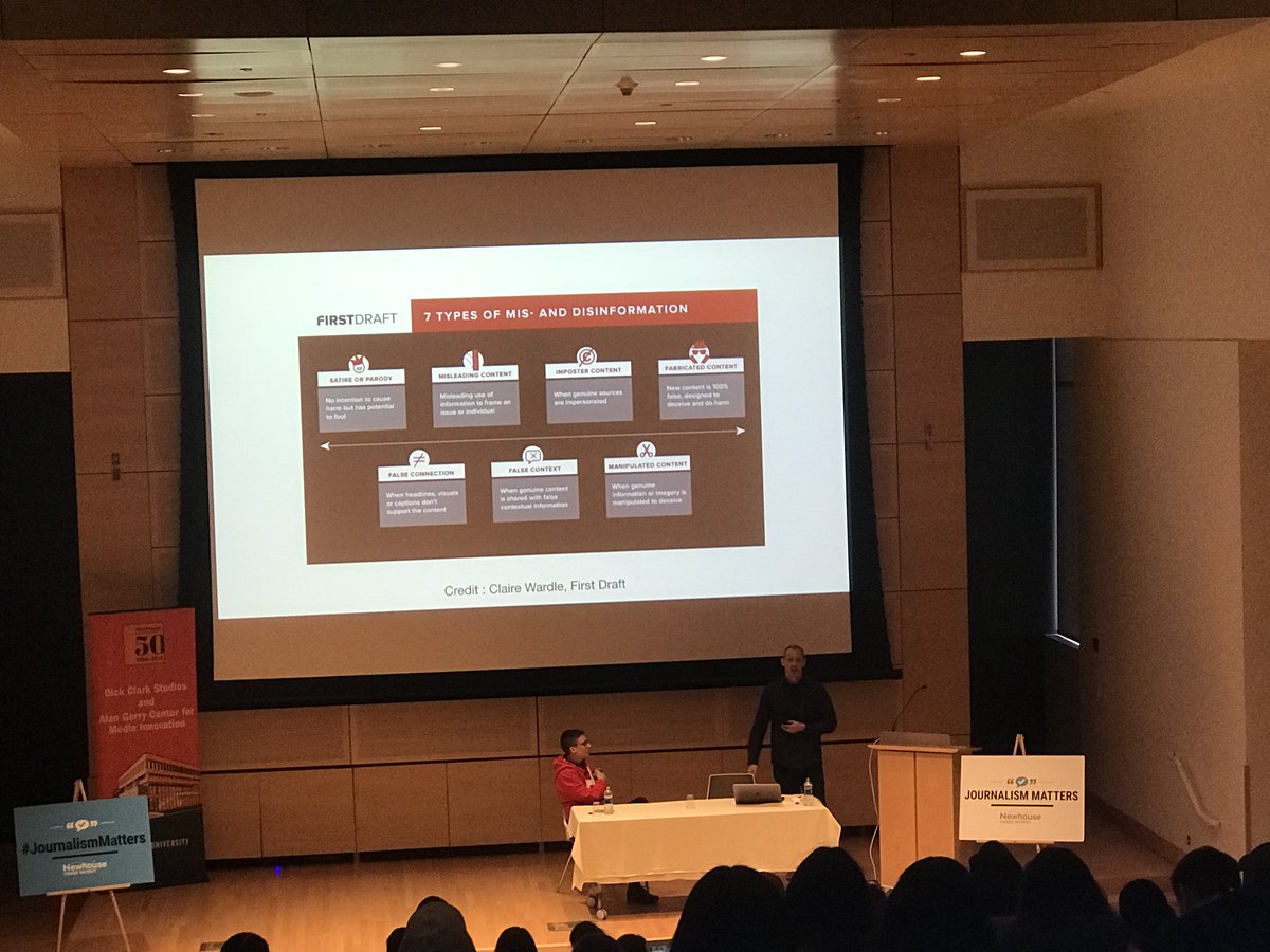 EmilyFellerr's tweet photo. Mis- and disinformation come  in many different forms. @CraigSilverman discussed the different types of misinformation in today’s open #NHbuzzfeed class. Thank you Craig. #BuzzFeed #NHsmc https://t.co/5nDJ9qzryU
