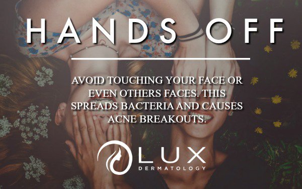 LuxSantaBarbara's tweet photo. It's tempting and we all do it, PICK at our face. As tempting as it is, it is one of the worst things you can do. Picking at your face can spread bacteria and cause infections. Keep the "hands of policy' when it comes to your face. Connect with us here >>  https://t.co/pliTZ0L9wq https://t.co/MNQ6dRn5wf