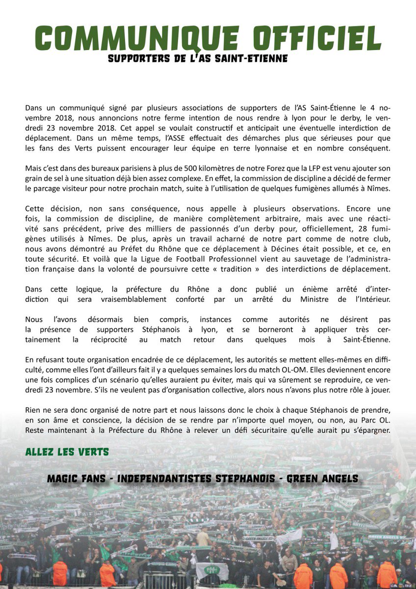 MF91Officiel's tweet photo. Communiqué pour le Derby du 23 Novembre 2018 https://t.co/xx2eXZo651