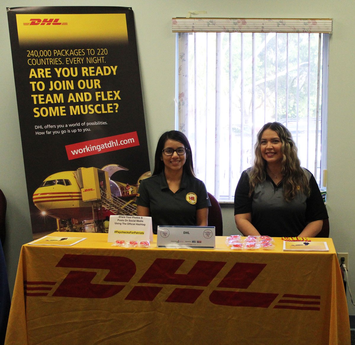 CareerSourceBD's tweet photo. #PaychecksForPatriots was a success yesterday! We would like to thank @DHLUS, @FTLCityNews, @FL_Corrections and @SunrisePoliceFL for being in attendance. #P4P #P4P2018 https://t.co/yrwfXomFh7