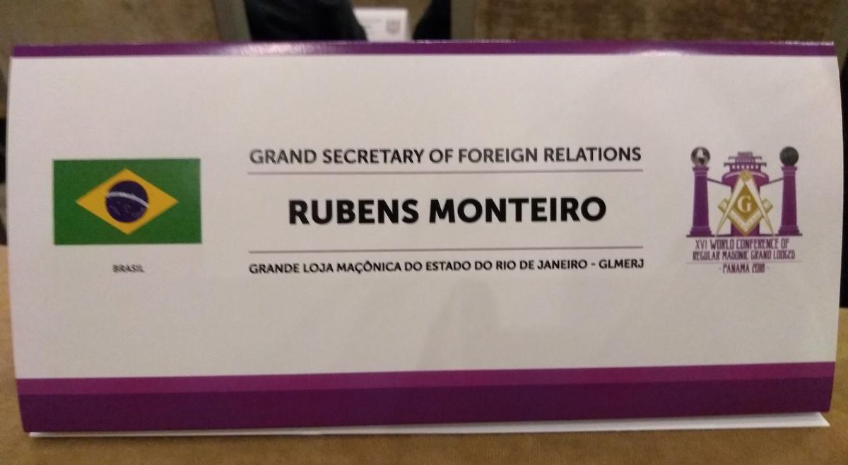 rubenscmonteiro's tweet photo. Attending to the XVI World Conference of Regular Masonic Grand Lodges. #GLMERJ #wcrmgl2018 #CMSB #freemasonry https://t.co/Ljx8T75nba