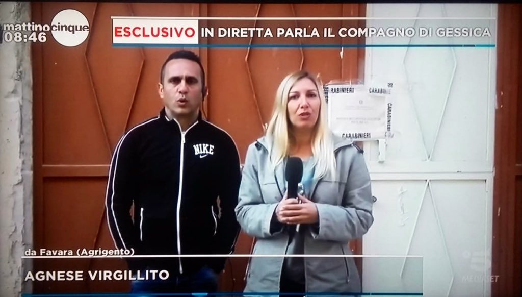 agnesestraw's tweet photo. A @mattino5 in esclusiva ospite #Filippo #Russotto, compagno e padre di tre dei quattro figlioletti di #Gessica #Lattuca. Resta il mistero se la donna abbia litigato con l’uomo e se alla base vi sia la gelosia. E #Serena #Restivo che ruolo ha nella storia? https://t.co/iJSmXY3V4g