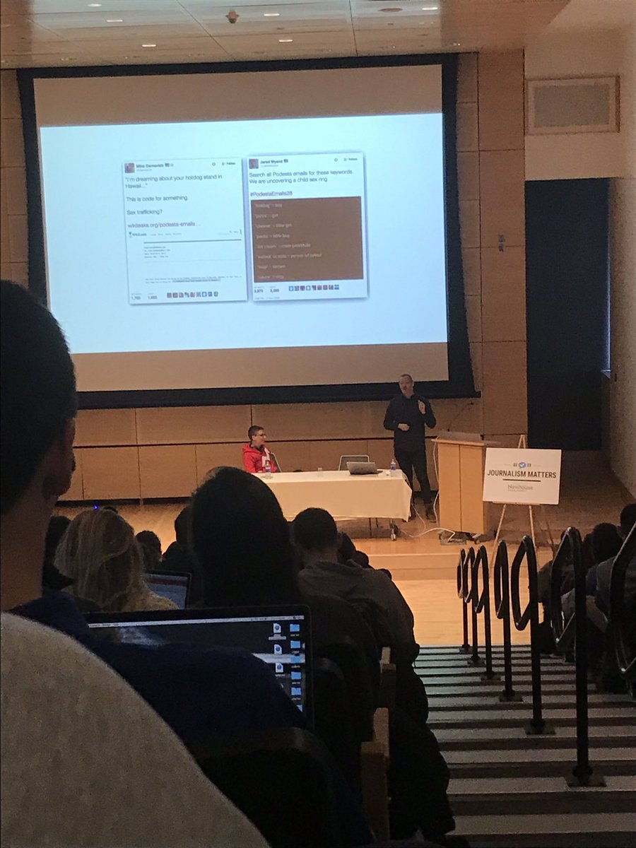 Craig Silverman, a Buzzfeed news media editor, spoke in Newhouse today about the impact of misinformation. His ideas about how if you can get enough people saying the same thing consistently, you can change people’s minds resonated with me the most. #NHcom