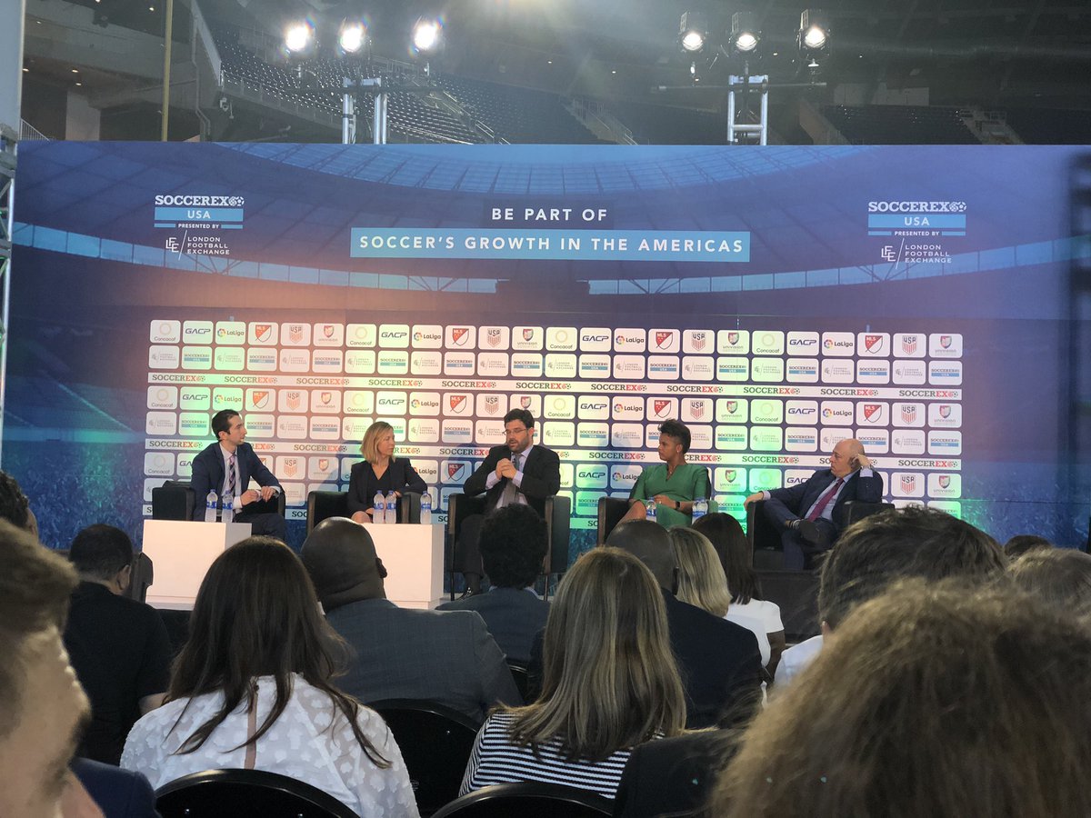 GrowtheGame_net's tweet photo. Attending #SoccerexUSA representing @UPSLsoccer at session How can women’s soccer realize its commercial potential. https://t.co/utMrQuOPGa