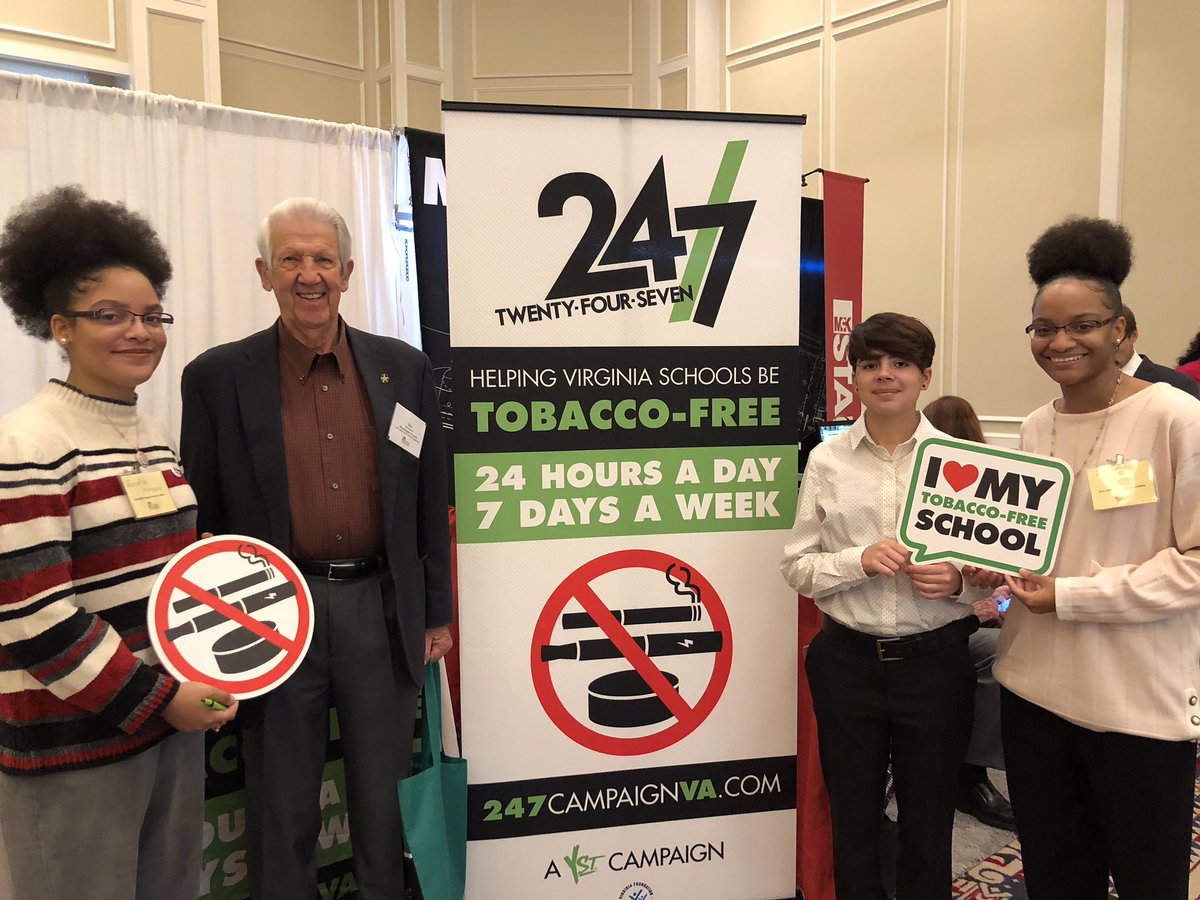 ystreetva's tweet photo. Whether school board members are from divisions with 100% tobacco-free and e-cigarette-free policies or from those learning about updates their policies need, the 24/7 campaign can serve as a partner and resource to schools and divisions. #VSBA2018 #tobaccofree247 https://t.co/ZAYKuUmgaQ