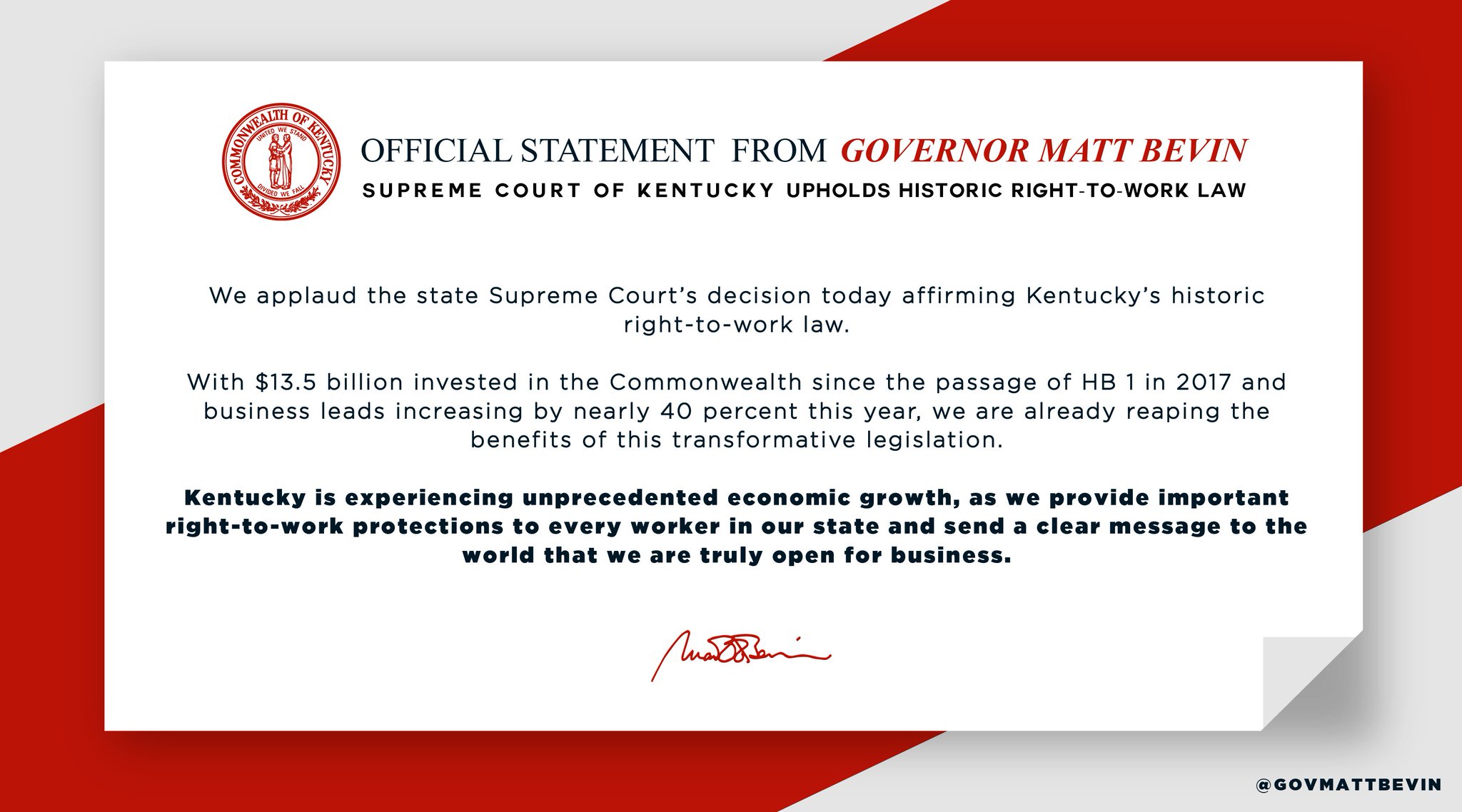 “JUST IN &gt; &gt; &gt; The Supreme Court of Kentuc...