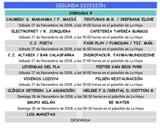 CV La Asunción - Helike FS.
Jornada 9.
Domingo a las 8:30 en el Pabellón de la Hoya.