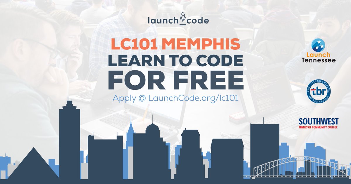 We're excited to partner with <a href="/launchcode/">LaunchCode</a>, Tennessee Board of Regents (TBR) and <a href="/SouthwestTN/">SouthwestTN</a> to bring LaunchCode’s LC101 free computer programming course to #Tennessee for the first time in 2019. Learn more: bit.ly/2B8Y4Pn