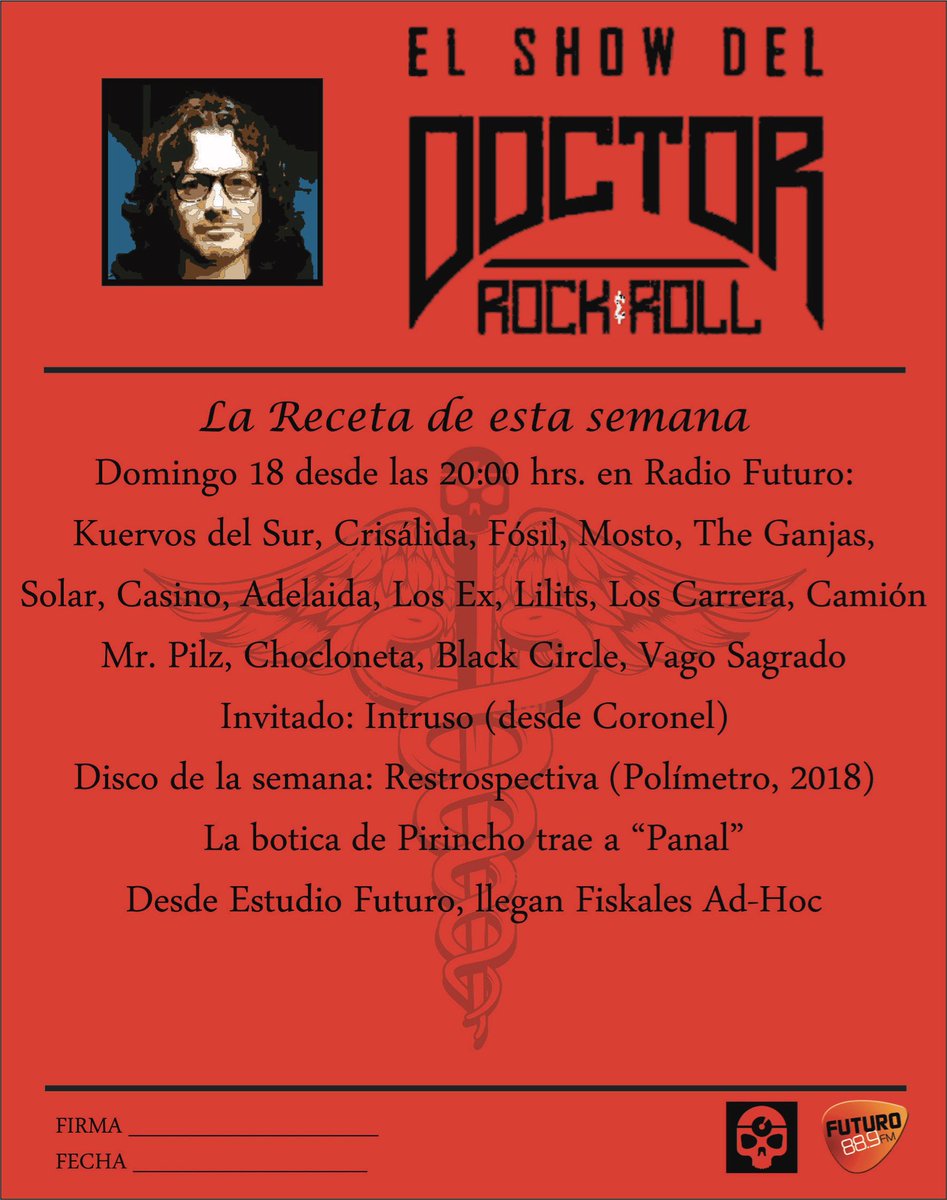 Este domingo a las 20:00 en <a href="/futurofm/">Radio Futuro</a> el estelar del #rockchileno viene así