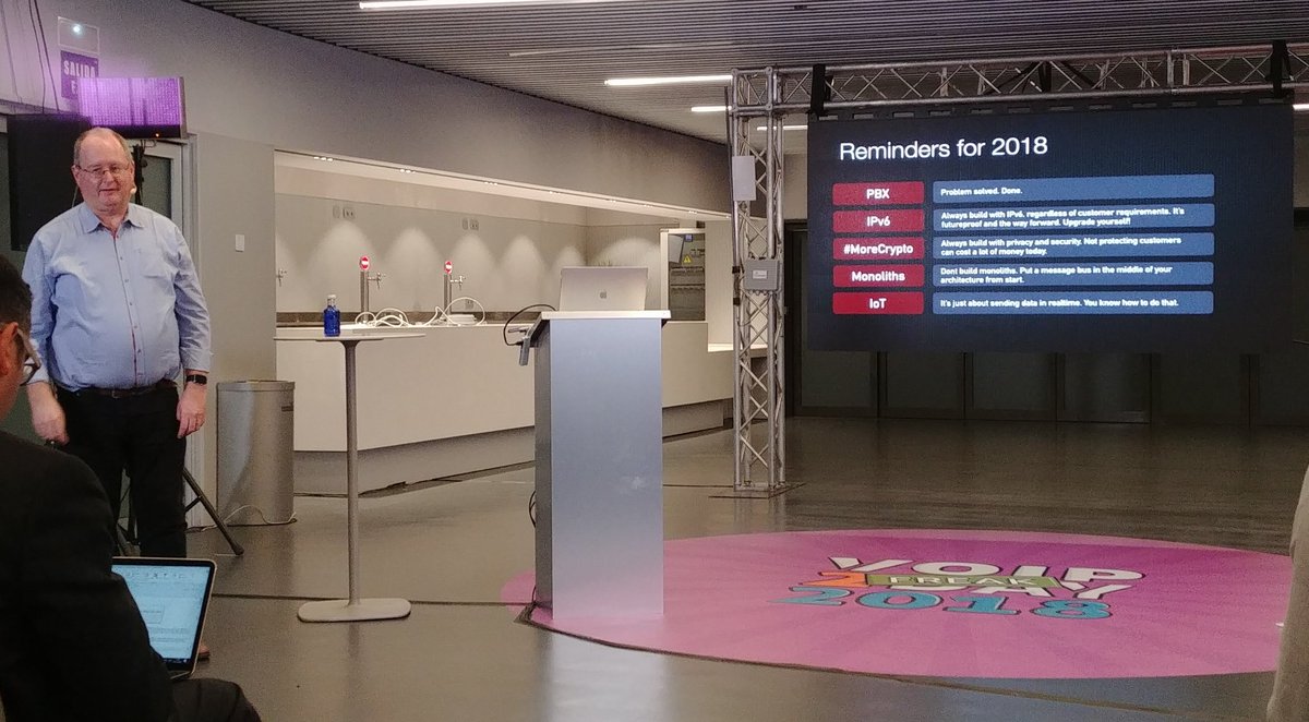 cruzccl's tweet photo. Last speech by @oej with upcoming year's homework! #VoIP2DAY18 https://t.co/9YT9BRGdfX