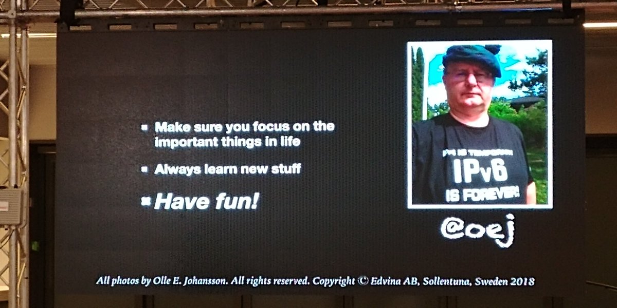cruzccl's tweet photo. Last speech by @oej with upcoming year's homework! #VoIP2DAY18 https://t.co/9YT9BRGdfX