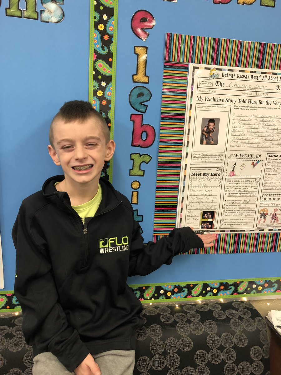 MsJerry4's tweet photo. Room 231 class celebrity happens to be a state wrestler!#OnceAcard #RidgeEsRocks https://t.co/ILcr4uX8i7