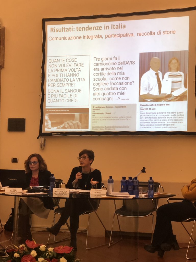 #stefaniaantonioni presenta alcune best practice “emozionali” di #comunicazionesociale: il caso di <a href="/avisnazionale/">avisnazionale</a> #Laprimavolta 
#lenuovefrontieredellacomunocazionesociale <a href="/AidoPU/">Aido Pesaro Urbino</a> <a href="/geaducci/">Gea Ducci</a>