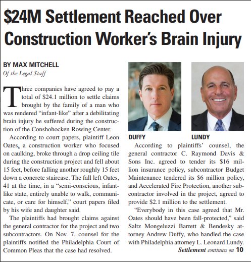 LarryBendesky's tweet photo. Companies Agree to Pay $24M Over #ConstructionWorker's Brain Injury - “Everybody in this case agreed Mr. Oates should have been fall-protected"- Andrew Duffy, @SMBBlaw - #Settlement #ConstructionAccidentLawyer #AndrewDuffy #ConstructionFall #FallProtection
https://t.co/romb53rteR https://t.co/1vnwkw6aJB