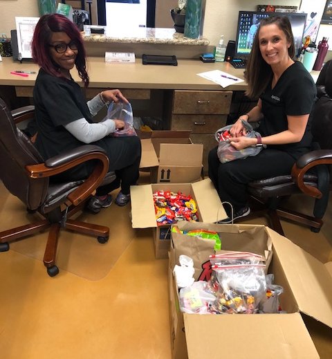 SageDentistry's tweet photo. Thank you all for the pounds and pounds of candy! We sorted it, packaged it and sent it on it's way to our Troops! #operationgratitude #thankful #troops #sagedentistryaustin https://t.co/0kerFFyas0