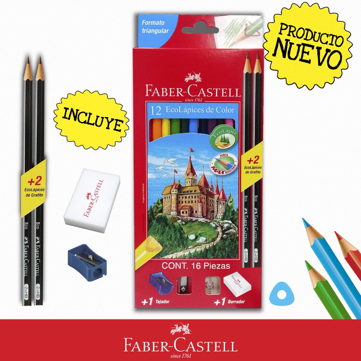 comsucre's tweet photo. #ProductoTop
Ecolápiz de color triangular x 12, fabricado en madera, #colores brillantes e incluye 2 lápices grafito, borrador y sacapuntas. Disponible en Comsucre https://t.co/sQK1OP86ys