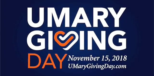 UMaryStudentGov's tweet photo. It’s officially #UMaryGivingDay! 🧡 We only have 24 hours to reach our goal of 250 new donors and $75,000 for the Sr. Thomas Welder Leadership Scholarship fund. Will you help us reach our goal? https://t.co/QK5sziylNf OR text UMARY to 71777 https://t.co/HKMC9Tahv5