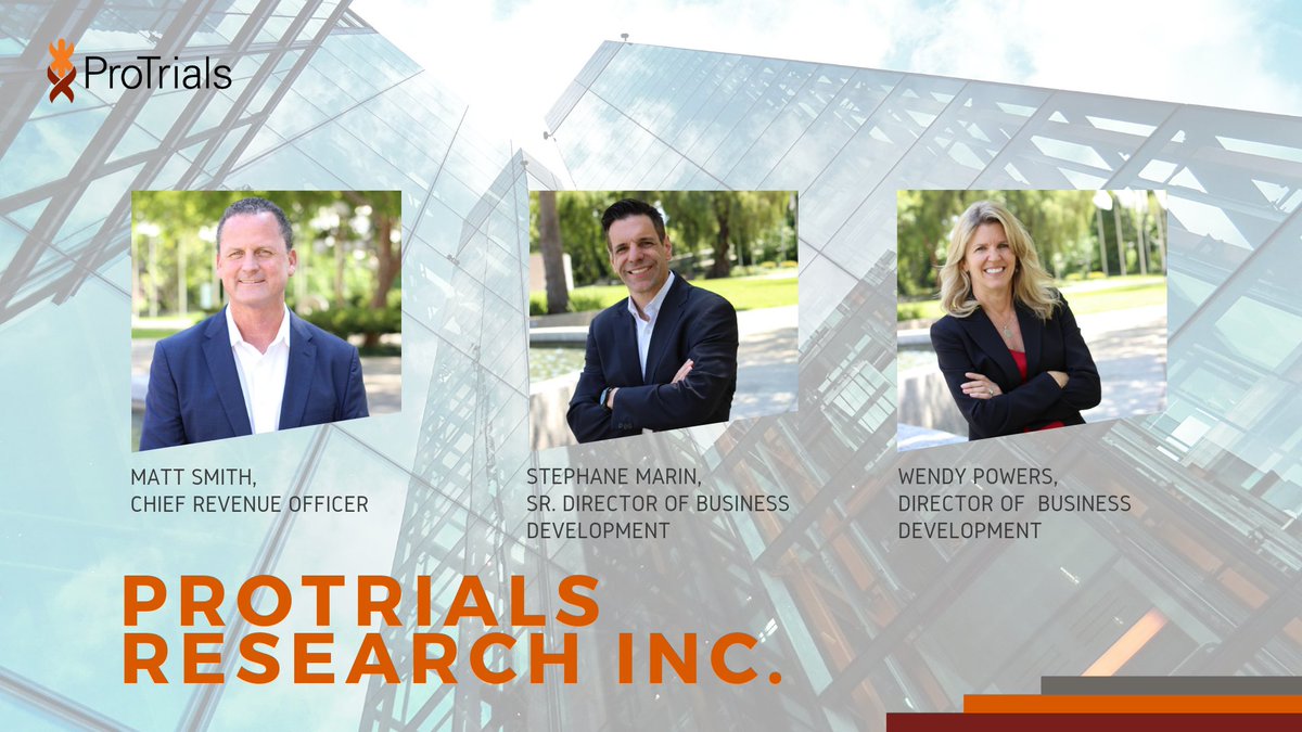ProtrialsCRO's tweet photo. #ClinicalResearch expertise is central to finding treatments for patients.
Make an informed decision for your next project.
Connect with our team of experts:
Matt Smith, Stephane Marin & Wendy Powers.
#BioTech #Pharma #ChooseAPro #XperiencedCRO #WomenOwned https://t.co/ybz7pTiMmV